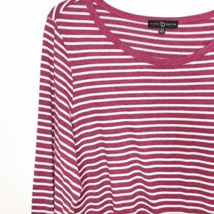 Fred David Tops - NEW striped knit tunic burgundy white 2X Fred David Tops - NEW striped knit tunic burgundy white 2X